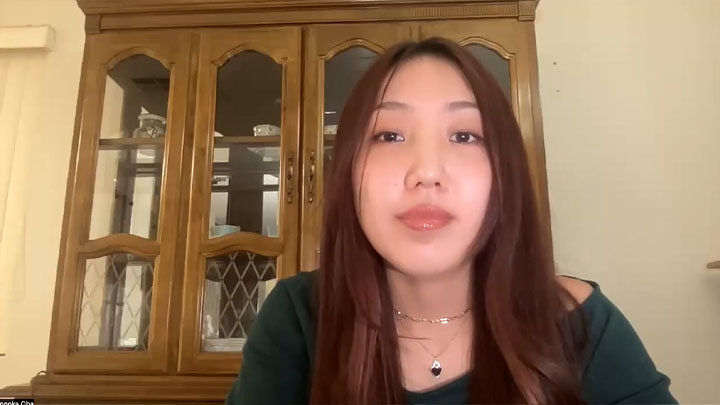 woman with long straight brown hair